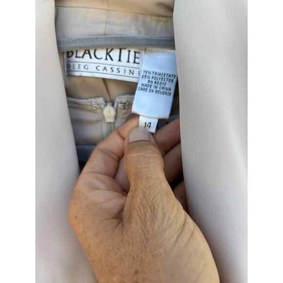 Oleg Cassini Black Tie Maxi Dress And Blazer Set, Size 14 - Picture 6 of 9